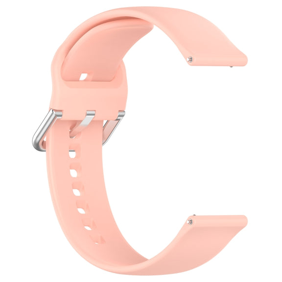 For Xiaomi Watch 2 Solid Color Metal Silver Buckle Silicone Watch Band, Size: S(Light Pink)