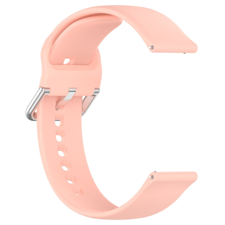 For Xiaomi Watch 2 Solid Color Metal Silver Buckle Silicone Watch Band, Size: S(Light Pink)