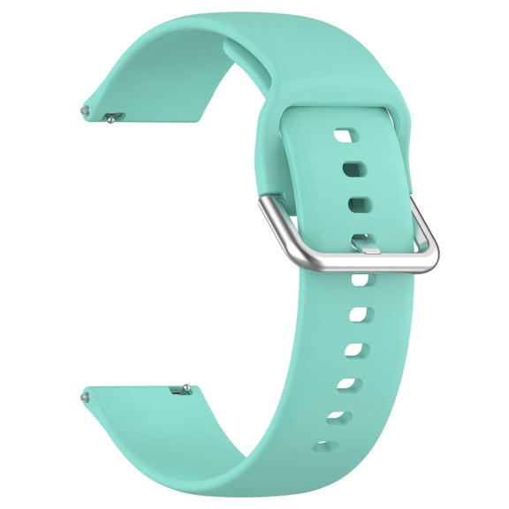 For Xiaomi Watch 2 Solid Color Metal Silver Buckle Silicone Watch Band, Size: S(Teal)