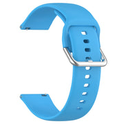 For Xiaomi Watch 2 Solid Color Metal Silver Buckle Silicone Watch Band, Size: S(Sky Blue)