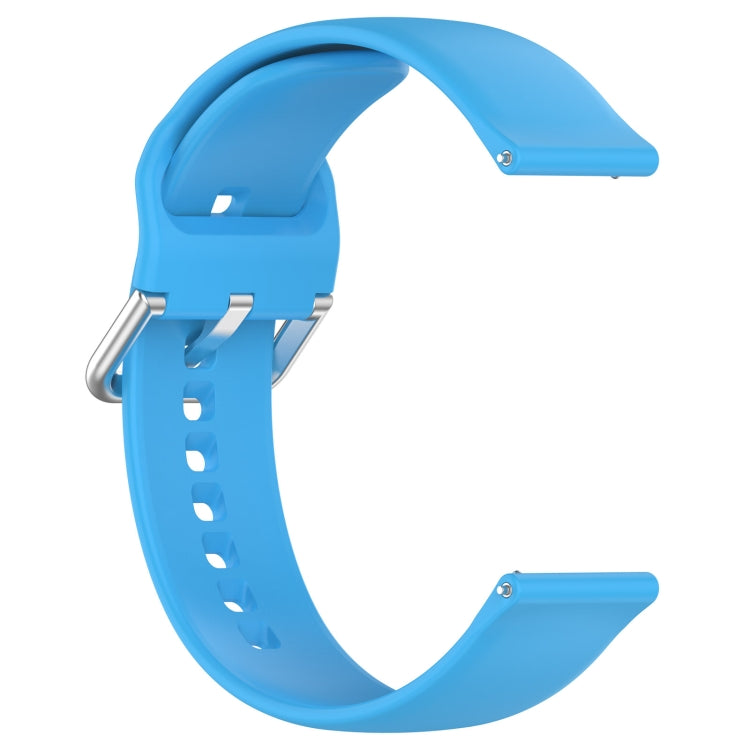 For Xiaomi Watch 2 Solid Color Metal Silver Buckle Silicone Watch Band, Size: S(Sky Blue)
