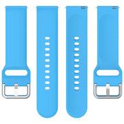 For Xiaomi Watch 2 Solid Color Metal Silver Buckle Silicone Watch Band, Size: S(Sky Blue)