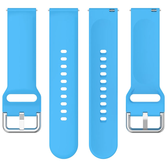 For Xiaomi Watch 2 Solid Color Metal Silver Buckle Silicone Watch Band, Size: S(Sky Blue)