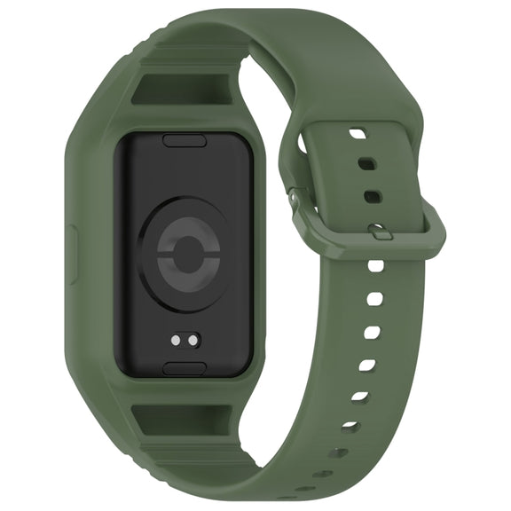 For Xiaomi Mi Band 8 Pro Solid Color Integrated TPU Watch Band(Dark Green)