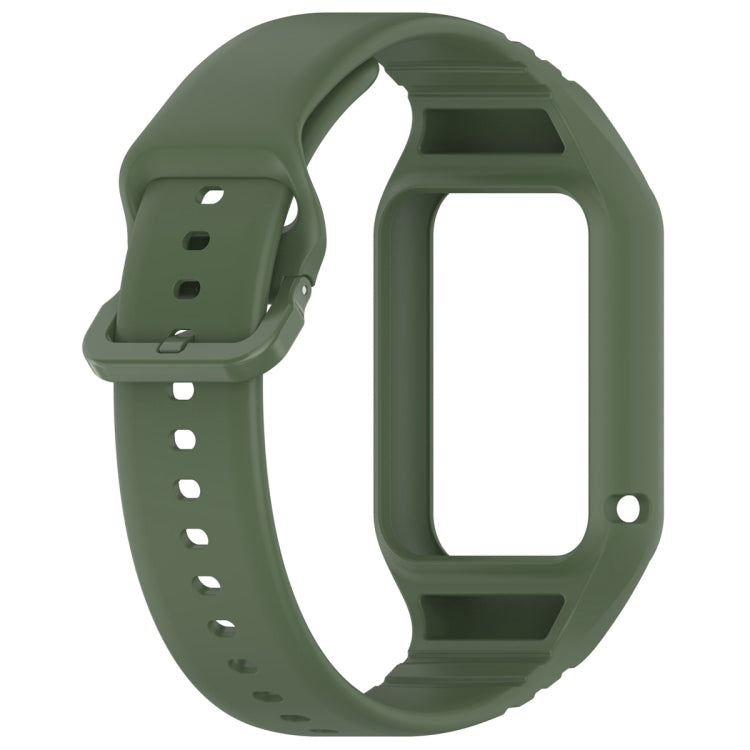 For Xiaomi Mi Band 8 Pro Solid Color Integrated TPU Watch Band(Dark Green)