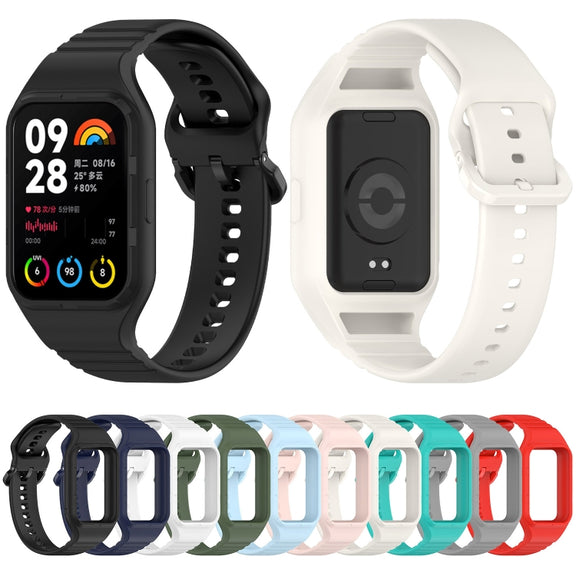 For Xiaomi Mi Band 8 Pro Solid Color Integrated TPU Watch Band(Red)