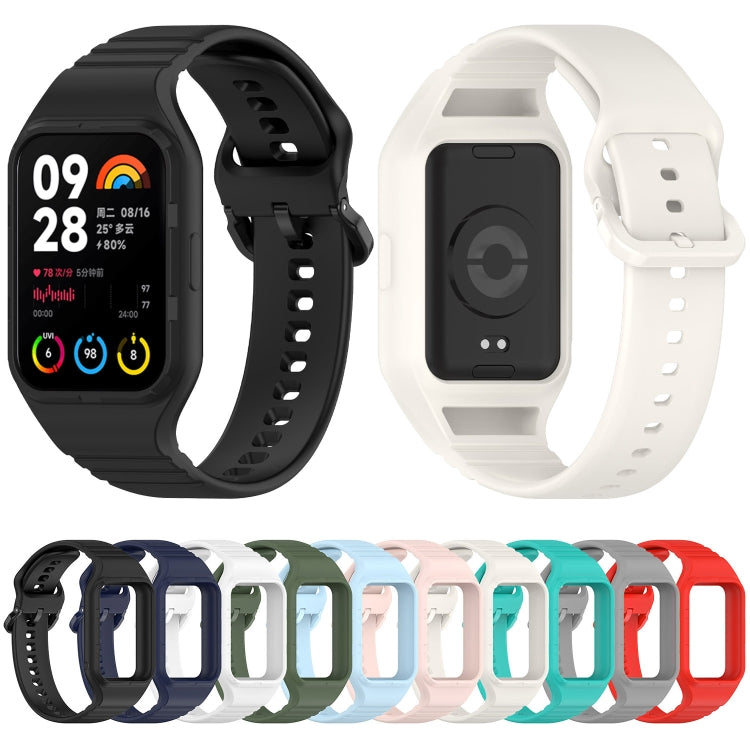 For Xiaomi Mi Band 8 Pro Solid Color Integrated TPU Watch Band(Light Pink)