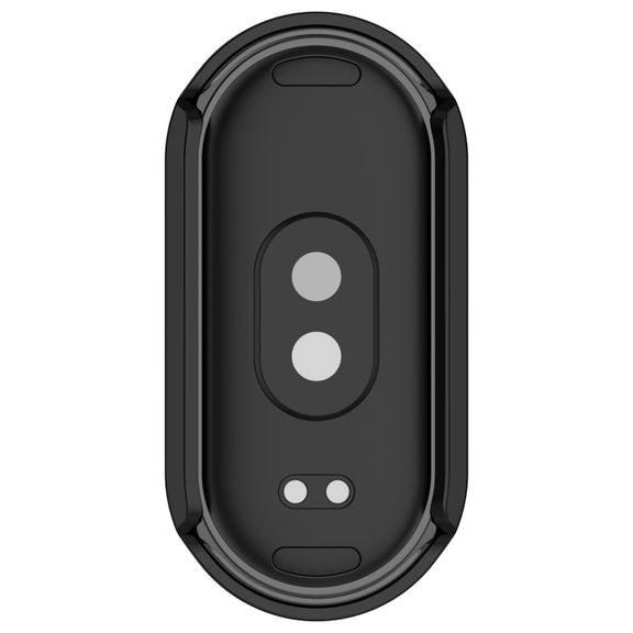For Xiaomi Mi Band 8 Diamond Half Pack Hollow PC Watch Protective Case(Black)