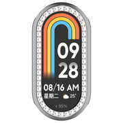 For Xiaomi Mi Band 8 / 9 Ceramic / 10 Ceramic Diamond Half Pack Hollow PC Watch Protective Cover(Silver)