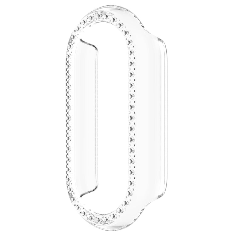 For Xiaomi Mi Band 8 Diamond Half Pack Hollow PC Watch Protective Case(Transparent)