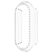 For Xiaomi Mi Band 8 Diamond Half Pack Hollow PC Watch Protective Case(Transparent)