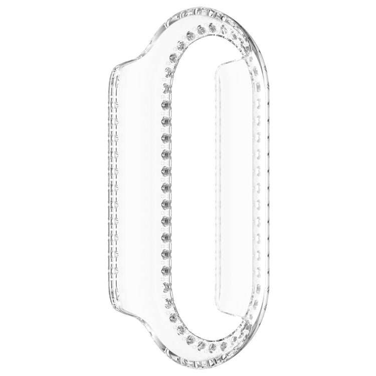 For Xiaomi Mi Band 8 Diamond Half Pack Hollow PC Watch Protective Case(Transparent)