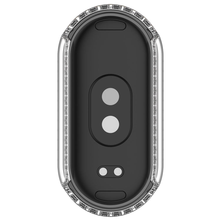 For Xiaomi Mi Band 8 Diamond Half Pack Hollow PC Watch Protective Case(Transparent)