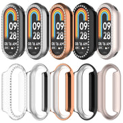 For Xiaomi Mi Band 8 / 9 Ceramic / 10 Ceramic Diamond Half Pack Hollow PC Watch Protective Cover(Rose Gold)