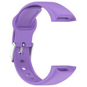 For Mambo Band 6S Solid Color Silver Buckle Silicone Watch Band(Purple)