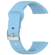 For Mambo Band 6S Solid Color Silver Buckle Silicone Watch Band(Light Blue)
