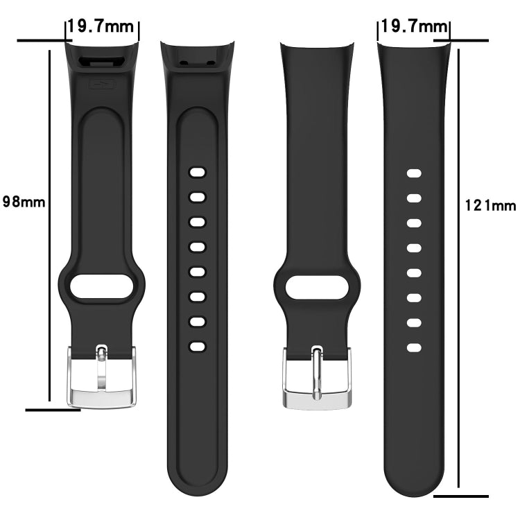 For Mambo Band 6S Solid Color Silver Buckle Silicone Watch Band(Purple)