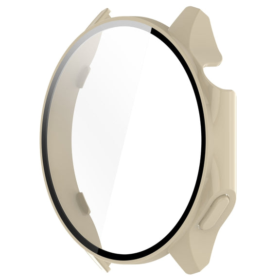 For OnePlus Watch 2 / OPPO Watch X PC + Tempered Film Integrated Watch Protective Case(Ivory White)