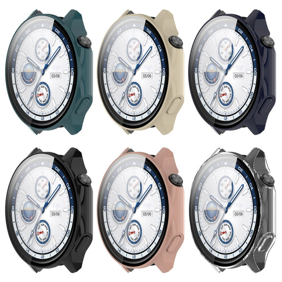 For OnePlus Watch 2 / OPPO Watch X PC + Tempered Film Integrated Watch Protective Case(Ink Blue)