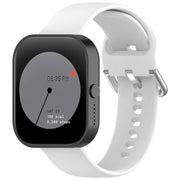For CMF Watch Pro D395 22mm Solid Color Silver Buckle Silicone Watch Band, Size:L(White)