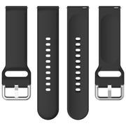 For CMF Watch Pro D395 / Watch Pro 2 22mm Solid Color Silver Buckle Silicone Watch Band, Size:L(Black)