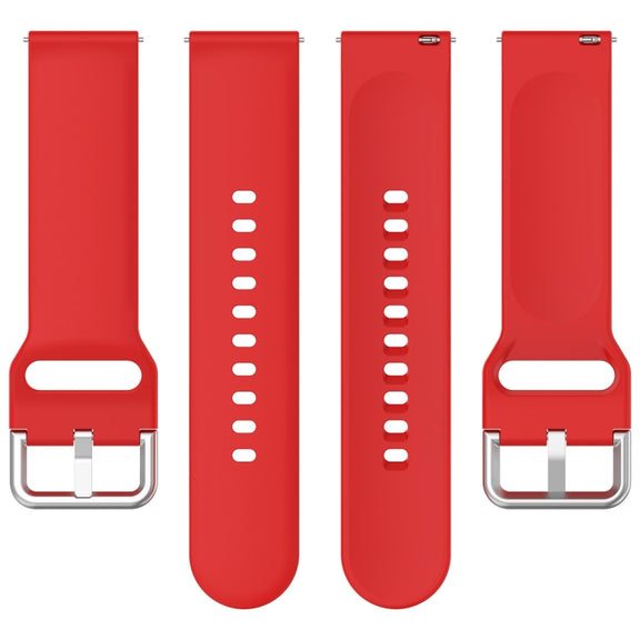 For CMF Watch Pro D395 / Watch Pro 2 22mm Solid Color Silver Buckle Silicone Watch Band, Size:L(Red)