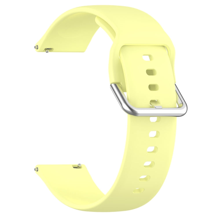 For CMF Watch Pro D395 22mm Solid Color Silver Buckle Silicone Watch Band, Size:L(Yellow)