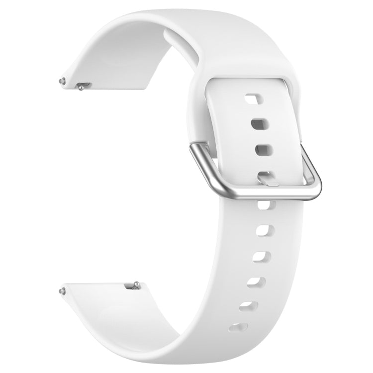 For CMF Watch Pro D395 / Watch Pro 2 22mm Solid Color Silver Buckle Silicone Watch Band, Size:S(White)