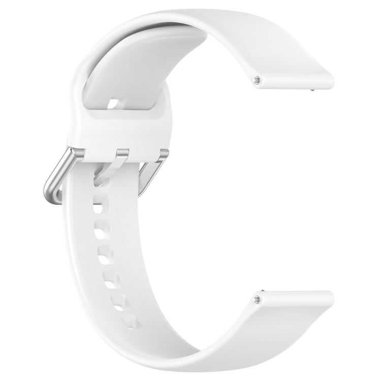 For CMF Watch Pro D395 / Watch Pro 2 22mm Solid Color Silver Buckle Silicone Watch Band, Size:S(White)