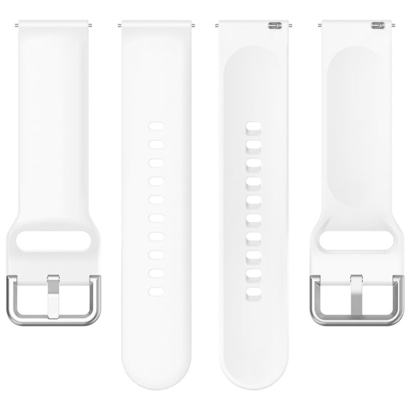 For CMF Watch Pro D395 / Watch Pro 2 22mm Solid Color Silver Buckle Silicone Watch Band, Size:S(White)