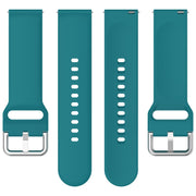 For CMF Watch Pro D395 22mm Solid Color Silver Buckle Silicone Watch Band, Size:S(Green)