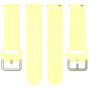 For CMF Watch Pro D395 22mm Solid Color Silver Buckle Silicone Watch Band, Size:S(Yellow)