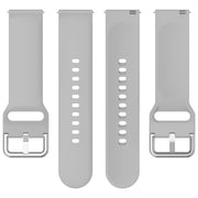 For CMF Watch Pro D395 22mm Solid Color Silver Buckle Silicone Watch Band, Size:S(Grey)