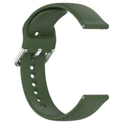 For CMF Watch Pro D395 22mm Solid Color Silver Buckle Silicone Watch Band, Size:S(Army Green)