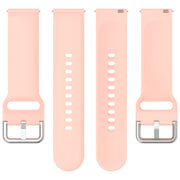 For CMF Watch Pro D395 22mm Solid Color Silver Buckle Silicone Watch Band, Size:S(Light Pink)