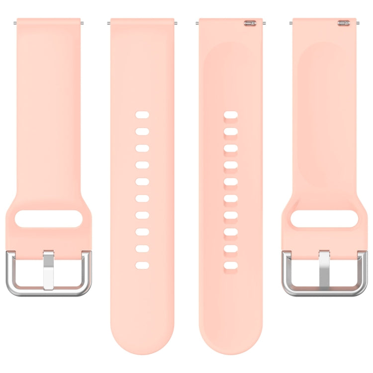 For CMF Watch Pro D395 22mm Solid Color Silver Buckle Silicone Watch Band, Size:S(Light Pink)