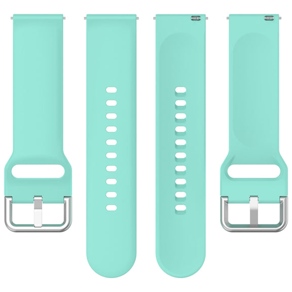 For CMF Watch Pro D395 22mm Solid Color Silver Buckle Silicone Watch Band, Size:S(Teal)