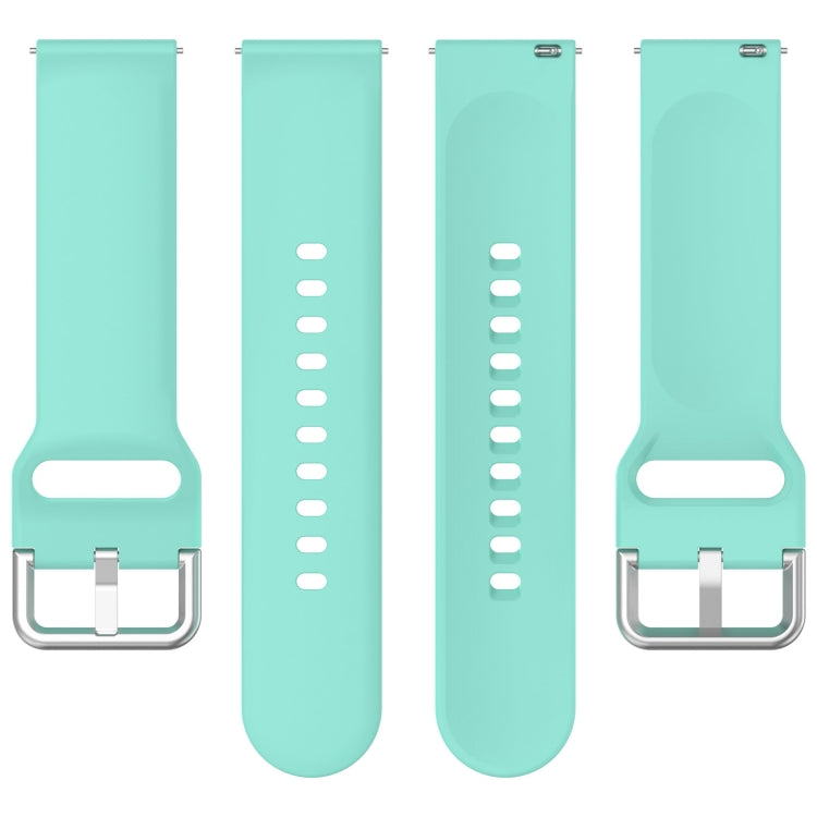 For CMF Watch Pro D395 22mm Solid Color Silver Buckle Silicone Watch Band, Size:S(Teal)