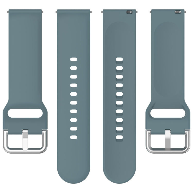 For CMF Watch Pro D395 22mm Solid Color Silver Buckle Silicone Watch Band, Size:S(Rock Blue)