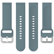 For CMF Watch Pro D395 22mm Solid Color Silver Buckle Silicone Watch Band, Size:S(Rock Blue)