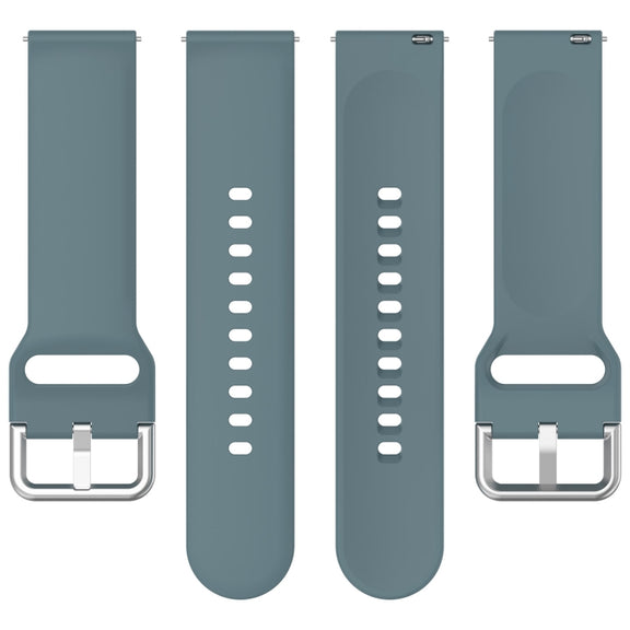 For CMF Watch Pro D395 22mm Solid Color Silver Buckle Silicone Watch Band, Size:S(Rock Blue)