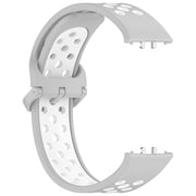 For Samsung Galaxy Fit 3 Two Color Breathable Silicone Watch Band(Grey White)