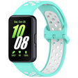 For Samsung Galaxy Fit 3 Two Color Breathable Silicone Watch Band(Teal White) - Watch Bands by PMC TechLife | Online Shopping South Africa | PMC TechLife