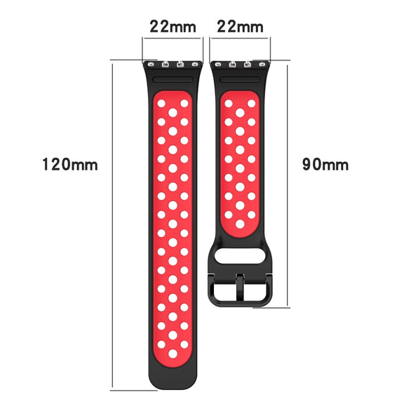 For Samsung Galaxy Fit 3 Two Color Breathable Silicone Watch Band(Red White)