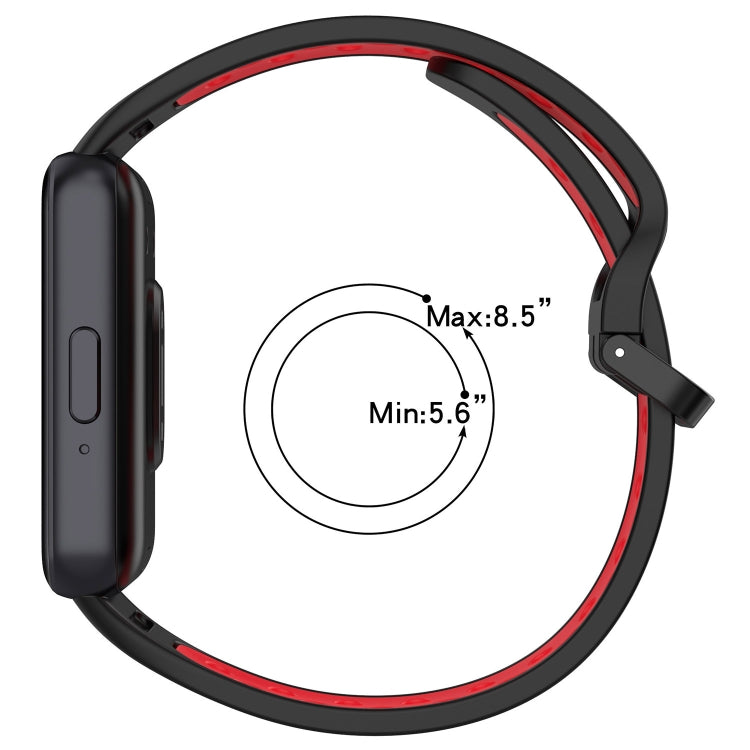 For Samsung Galaxy Fit 3 Two Color Breathable Silicone Watch Band(Red White)