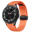 For Samsung Galaxy Watch 6 Magnetic Black Buckle Leather Silicone Watch Band(Orange) - free shipping - PMC TechLife - Order now!