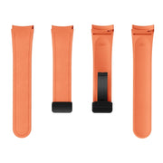 For Samsung Galaxy Watch 6 Magnetic Black Buckle Leather Silicone Watch Band(Orange)