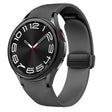 For Samsung Galaxy Watch 6 Magnetic Black Buckle Leather Silicone Watch Band(Space Grey) - Watch Bands by PMC TechLife | Online Shopping South Africa | PMC TechLife