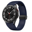 For Samsung Galaxy Watch 6 Magnetic Black Buckle Leather Silicone Watch Band(Midnight Blue) - Watch Bands by PMC TechLife | Online Shopping South Africa | PMC TechLife