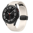 For Samsung Galaxy Watch 6 Magnetic Black Buckle Leather Silicone Watch Band(Starlight) - Watch Bands by PMC TechLife | Online Shopping South Africa | PMC TechLife